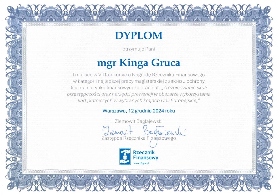 Dyplom Kinga Gruca