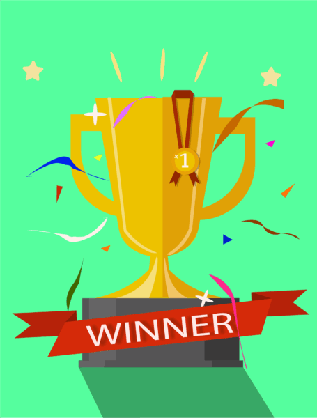 Obraz przedstawia złoty puchar na zielonym tle.