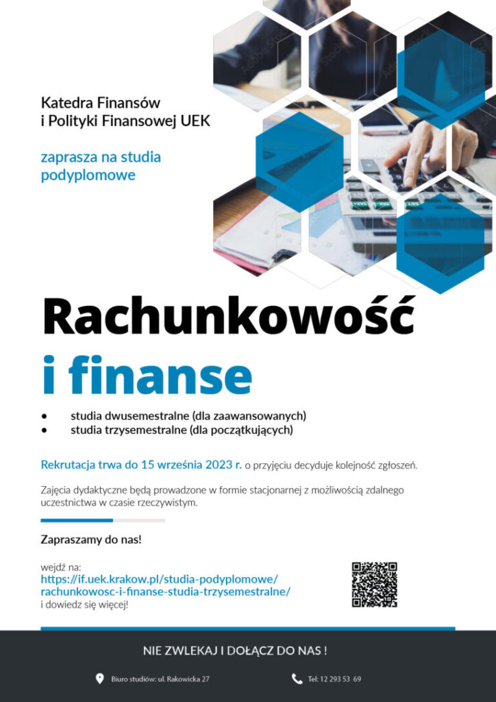 Plakat z informacją o studiach