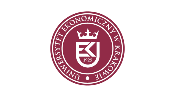 Logo Uniwersytetu Ekonomicznego w Krakowie w kolorze bordowym