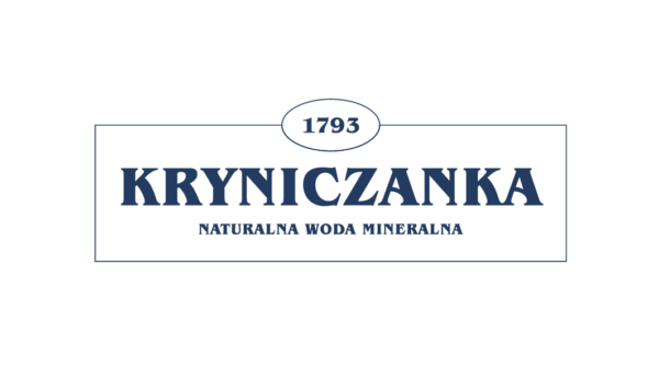 Logo Kryniczanki w kolorze biało-granatowym &ndash; Partnera konferencji