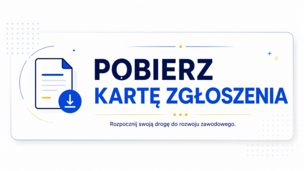 Na grafice przedstawiono napis: Pobierz kartę zgłoszenia.