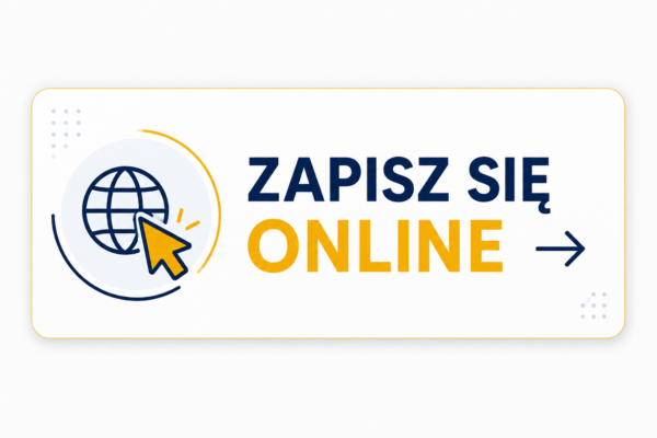 Grafika z napisem ZAPISZ SIĘ ONLINE